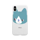 保護猫もいねこのどデカくれよん猫 1 Soft Clear Smartphone Case