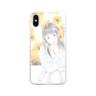 tsukimori_のひまわりの少女 Soft Clear Smartphone Case