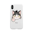 かわいいもののおみせ　いそぎんちゃくのお目目キラキラハチワレ猫ちゃん Soft Clear Smartphone Case