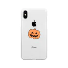 ゆずずショップのハロウィンお化けカボチャ Soft Clear Smartphone Case