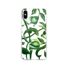 glass.saoriのgreen flowers 緑の花唐草 Soft Clear Smartphone Case