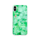 XnyacoXのclover and ladybag  Soft Clear Smartphone Case