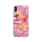 meguri meguruのlovely pink Soft Clear Smartphone Case