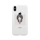 年中マスクの物憂げセーラー服ちゃん Soft Clear Smartphone Case