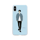 白町商店のMA1の男 Soft Clear Smartphone Case