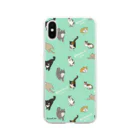 Sherine's illustrationのレイキャビクのねこ（グリーン） Soft Clear Smartphone Case