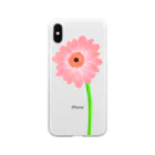 Lily bird（リリーバード）の桃色ガーベラ１輪 Soft Clear Smartphone Case