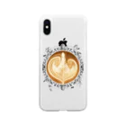 Prism coffee beanの【Lady's sweet coffee】ラテアート エレガンスリーフ / With accessories Soft Clear Smartphone Case