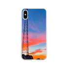 きりとりけずるの田舎の夕景 Soft Clear Smartphone Case