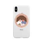 雛乃の文鳥グッズ屋さんの文鳥一家のどこでも壷巣！住み着くシリーズ Soft Clear Smartphone Case