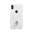 みみはんこ/消しゴムはんこのKokopelli (+logo) Soft Clear Smartphone Case