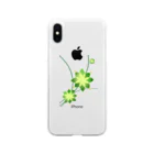 natsberry.shopの緑色のお花 Soft Clear Smartphone Case