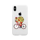 segasworksのカメの自転車乗り Soft Clear Smartphone Case