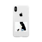 YXYの猫を拾う女の子。 Soft Clear Smartphone Case