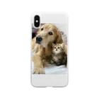 ゴールデンのまりとラブラドールのオレオに娘のあかりちゃんのまりと仔猫2 Soft Clear Smartphone Case