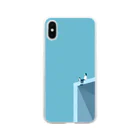 SEASONSのPenguin-Blue A Soft Clear Smartphone Case