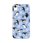 123izmのペンギン（青） Soft Clear Smartphone Case