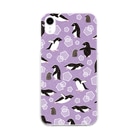 123izmのペンギン（紫） Soft Clear Smartphone Case