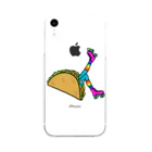 Mieko_Kawasakiのタコス　ローラースケート　ガール  TACOS ROLLER GIRL RAINBOW　レインボー　Tacos Rollerskate Rainbow Soft Clear Smartphone Case