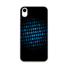 DograveのBinary Number phone case Blue ソフトクリアスマホケース