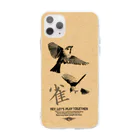 “すずめのおみせ” SUZURI店のスズメ×飛翔 iPhoneケース ソフトクリアスマホケース