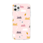 shiosonのしお村のゆるっとシュールなどうぶつたち Soft Clear Smartphone Case