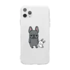 2216studioの見つめるフレブルちゃん。クロい子。 Soft Clear Smartphone Case