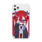 0/1 hackerのドッド絵赤髪厨二ちゃん Soft Clear Smartphone Case