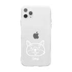 MrKShirtsのInu (犬) 白デザイン Soft Clear Smartphone Case