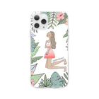 🌺Maggie🌺のLeaves with girl Soft Clear Smartphone Case