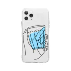 うらめし屋　のグラス　もってる Soft Clear Smartphone Case