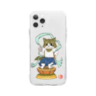 ねこや久鶻堂の金剛猫士像 Soft Clear Smartphone Case