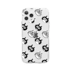 ハレルヤの3猫柄(モノクロ) Soft Clear Smartphone Case