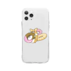 5corgisのドーナツコーギー Soft Clear Smartphone Case