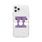 Hinaのまるくて かわいい purple Soft Clear Smartphone Case