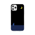 a-noのmoon & blue cat Soft Clear Smartphone Case