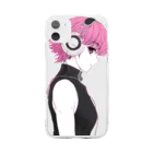 StudioO-E:のGirl02 headphones Soft Clear Smartphone Case