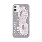 みけにょろのHognose snake Kawaii 【Lavender】 Soft Clear Smartphone Case