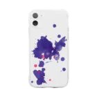 Akiss art ONLINE SHOPのこれから出逢う紫の蝶 Soft Clear Smartphone Case