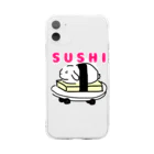 mamiwaのZooっと おんらいんSHOPのSUSHIうさぎ Soft Clear Smartphone Case