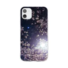 景フォトの夜桜フォト Soft Clear Smartphone Case