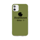 ☆ららくらら☆のHalfmoon Betta⑤Black(Mossgreen) Soft Clear Smartphone Case