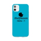 ☆ららくらら☆のHalfmoon Betta⑤Black(Turquoiseblue) Soft Clear Smartphone Case