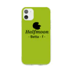 ☆ららくらら☆のHalfmoon Betta⑤Black(Springgreen) Soft Clear Smartphone Case