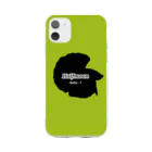 ☆ららくらら☆のHalfmoon Betta①Black(Springgreen) Soft Clear Smartphone Case