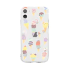 ささきまゆのアイスとペンギンちゃん カラフル Soft Clear Smartphone Case