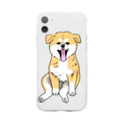 春風工房の秋田犬のおすわり仔犬 Soft Clear Smartphone Case