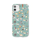 AO's SHOPの国芳ねこ Soft Clear Smartphone Case