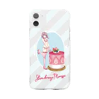 ERIMO–WORKSのSweets Lingerie phone case "Strawberry Mousse" Soft Clear Smartphone Case