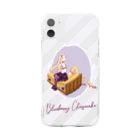 ERIMO–WORKSのSweets Lingerie phone case "Blueberry Cheesecake" Soft Clear Smartphone Case